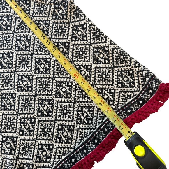 TalbotsVintage Womens Black White Red Diamond Pattern vintage Sweater Size L - Picture 6 of 7